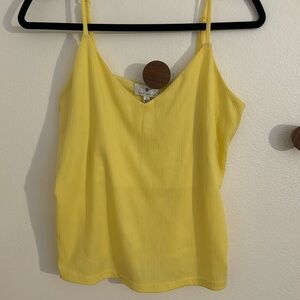 Yellow tank top, thin straps